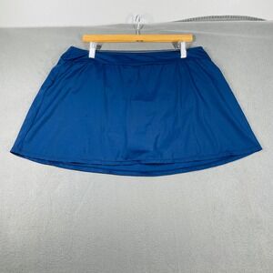 Perona Athletic Skort Performance Activewear Skirt‎ Blue Built-In Shorts